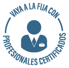 Sello de calidad "Vaya a la fija con profesionales certificados" Odontofamiliar 